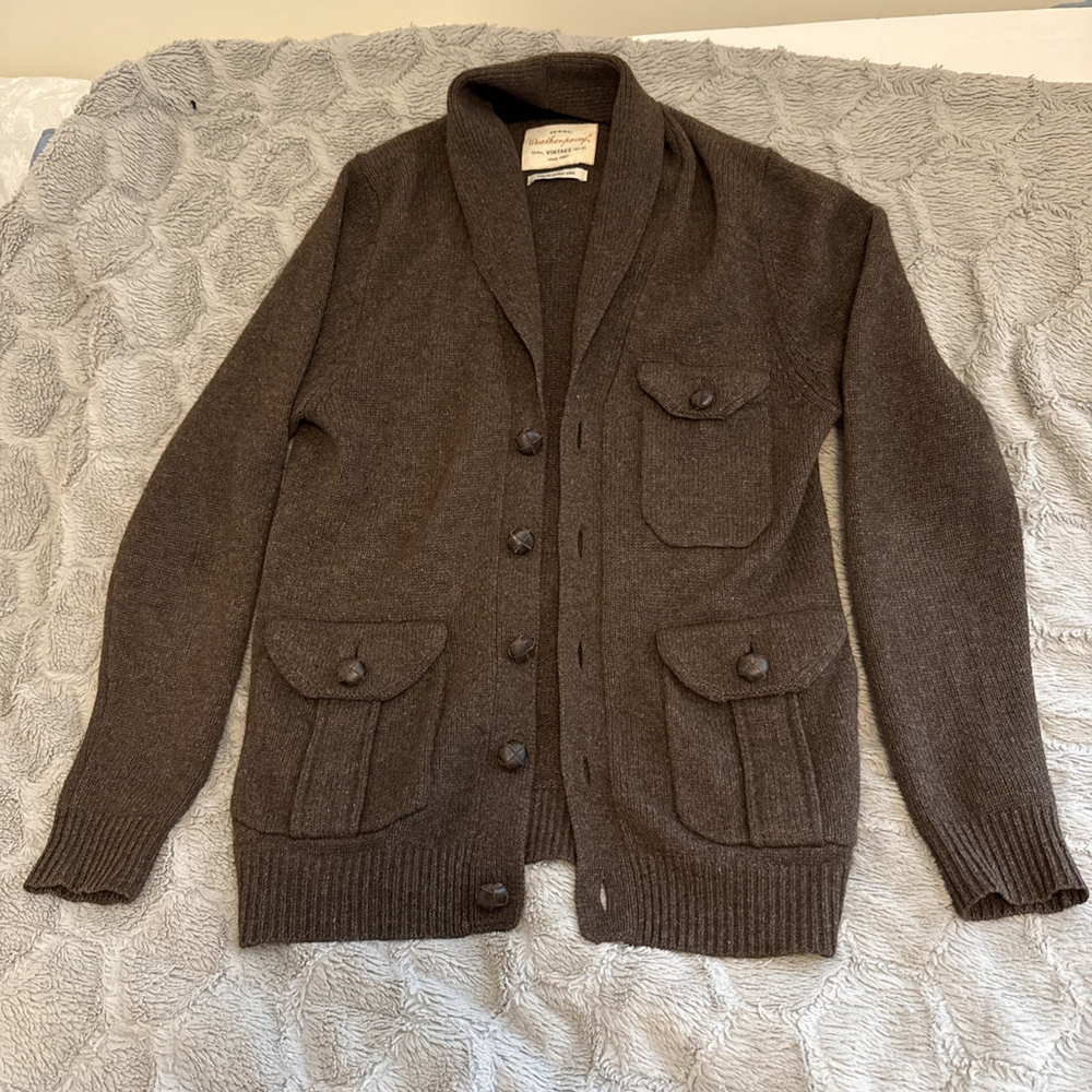 Weatherproof Vintage Brown Women’s Oversized Cardigan Small, 100% Himalayan Yak